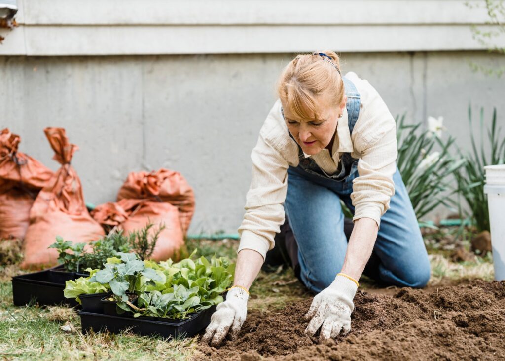 woman gardening outside